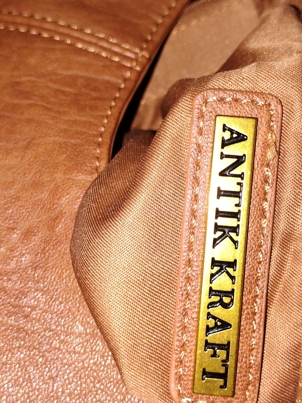 Women's Vegan Leather Hobo Bag in Cognac Brown - Picture 5 of 5